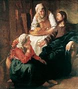 VERMEER VAN DELFT, Jan Christ in the House of Martha and Mary  r oil painting on canvas